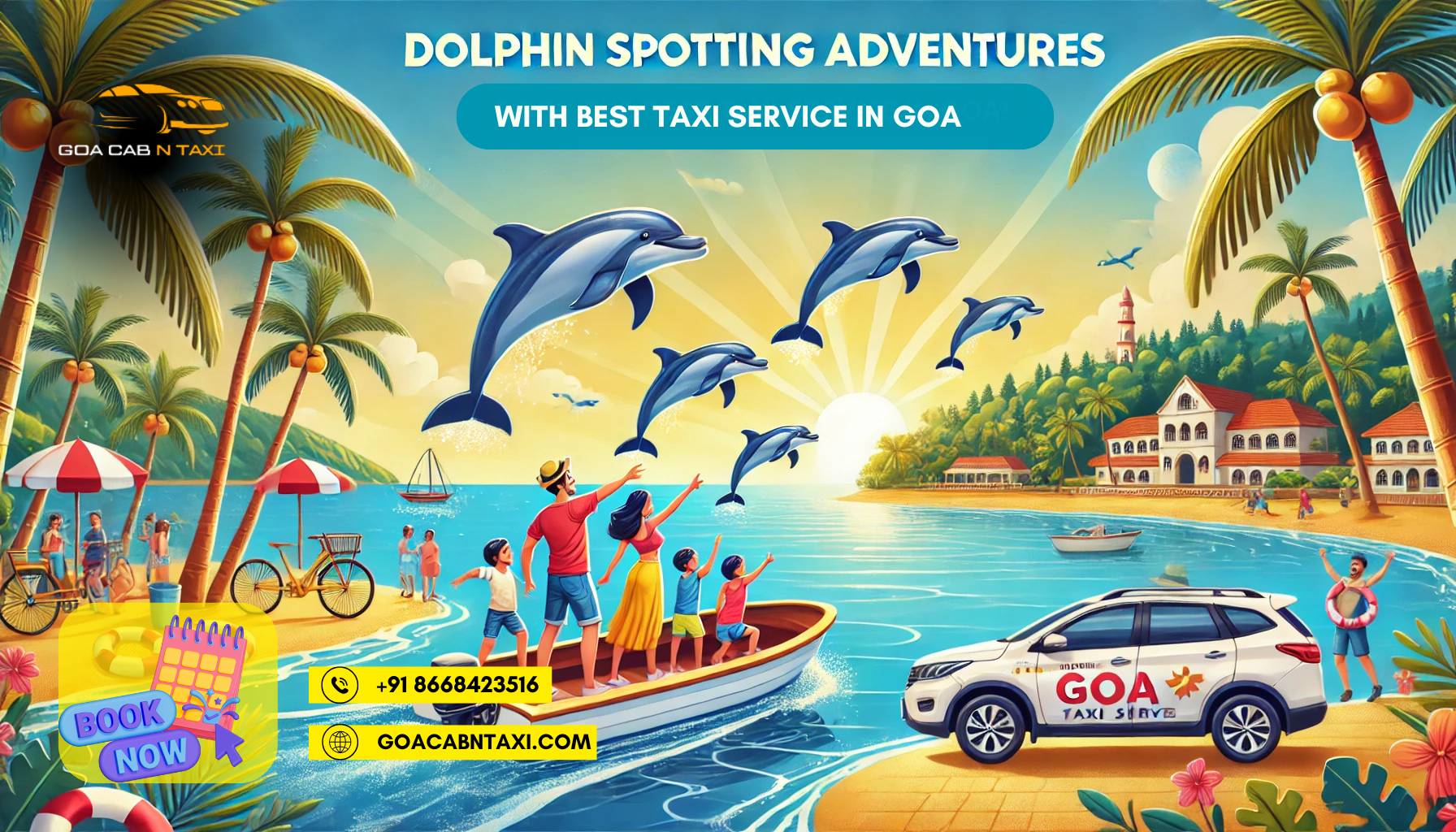 Dolphin Spotting Adventures with best taxi service in Goa