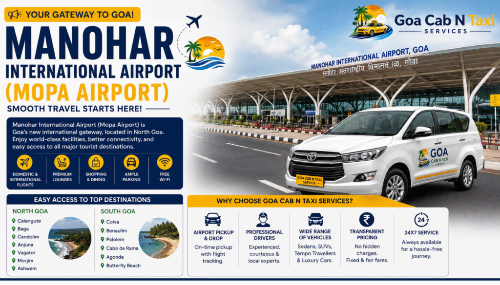 Manohar International Airport | Goa Cab N Taxi Mopa Airport