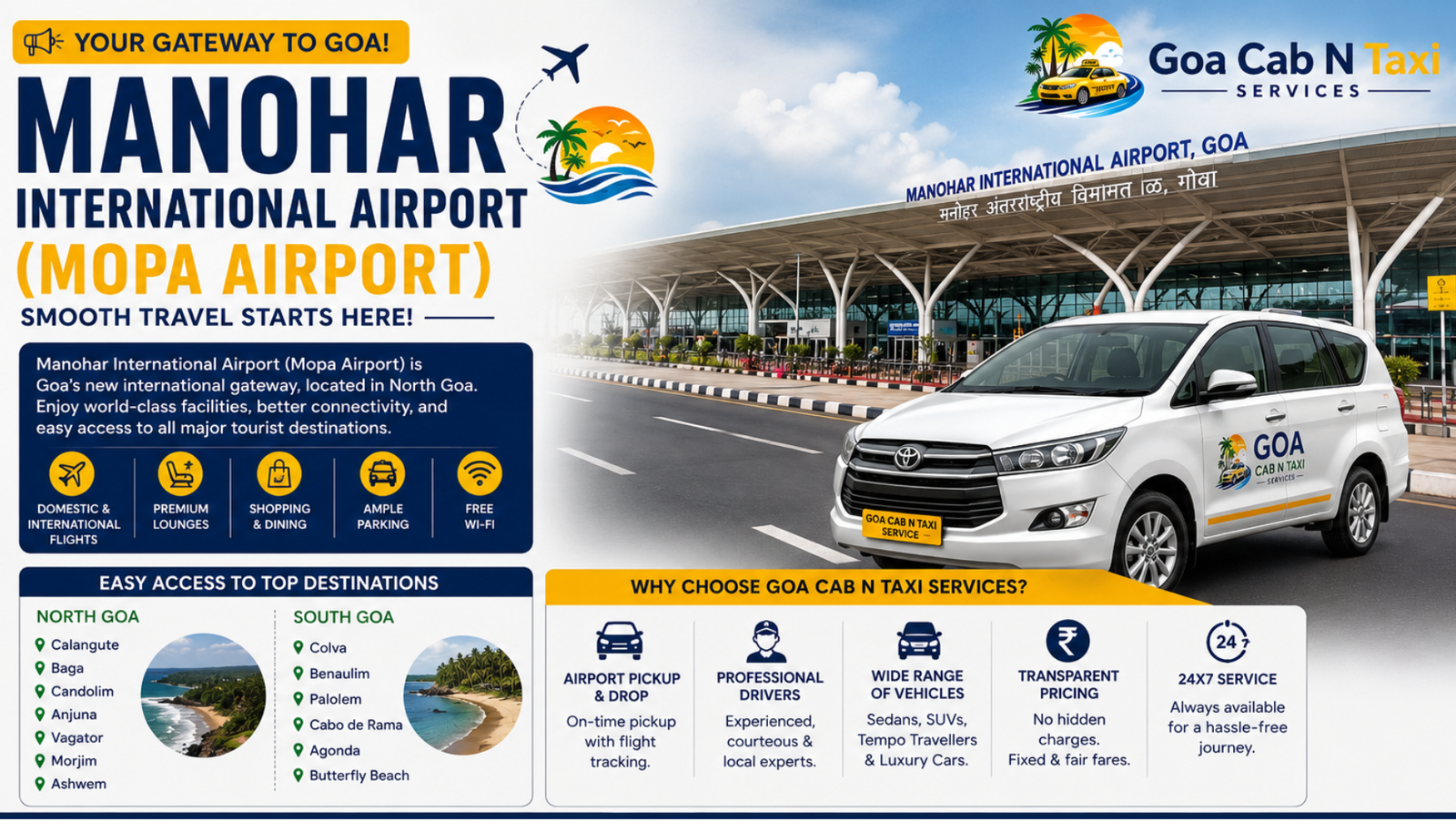 Manohar International Airport | Goa Cab N Taxi Mopa Airport