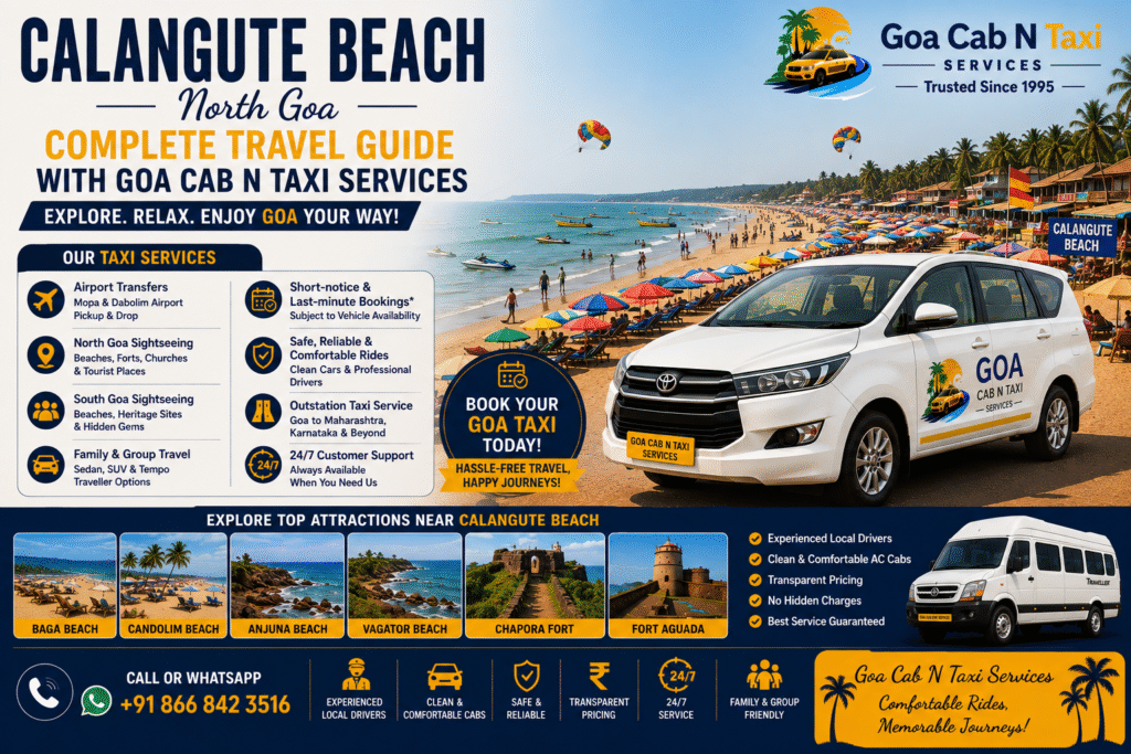 Calangute Beach taxi service, North Goa cabs