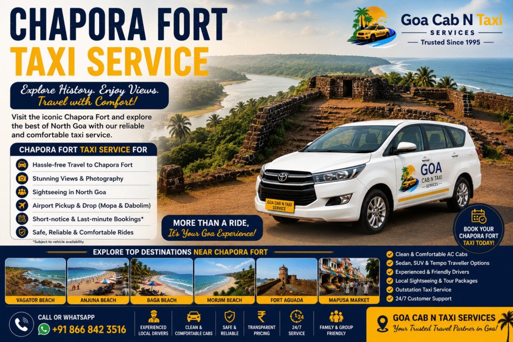 Chapora Fort Taxi Service in Goa