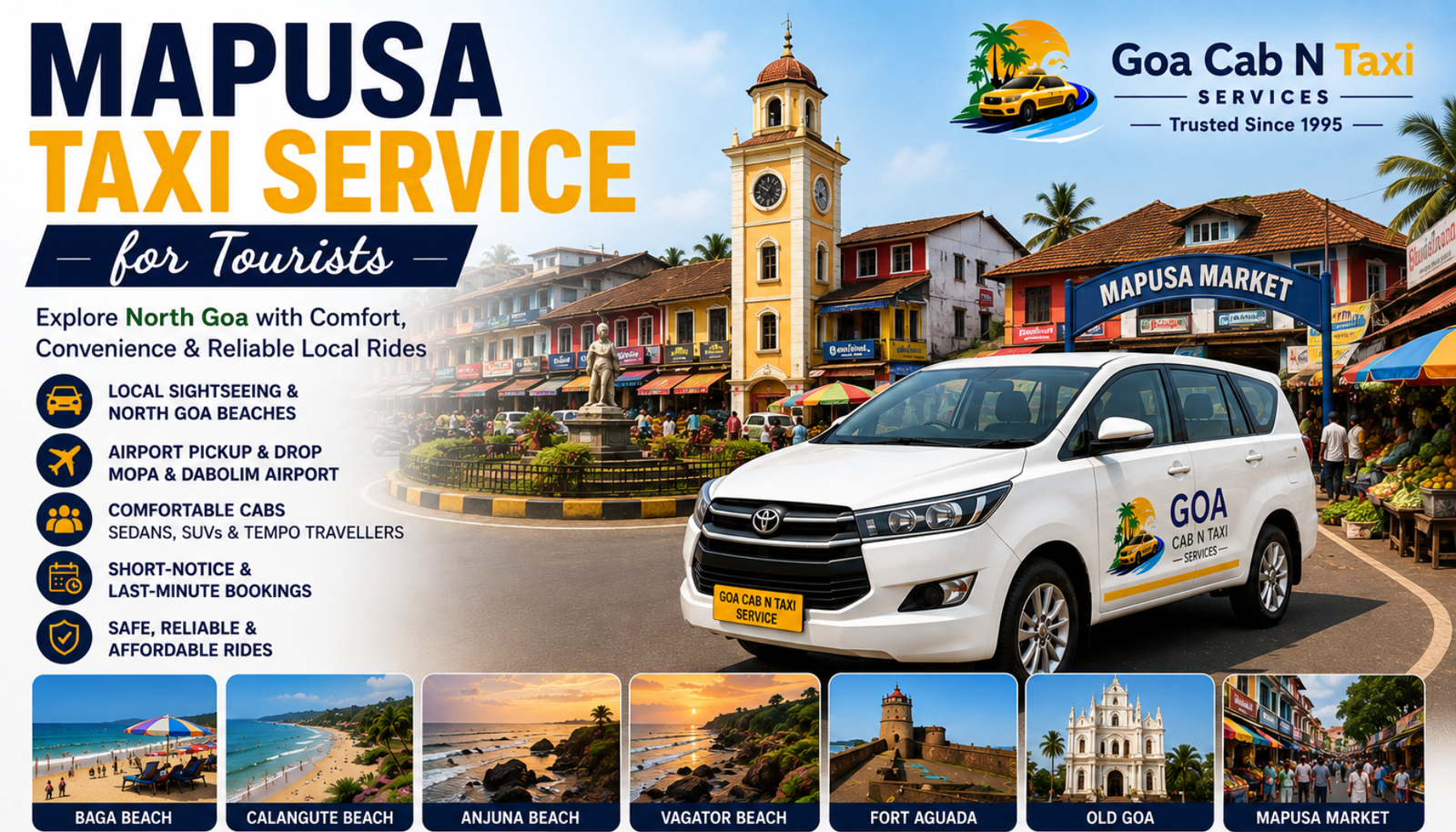Mapusa Taxi Service for Tourists
