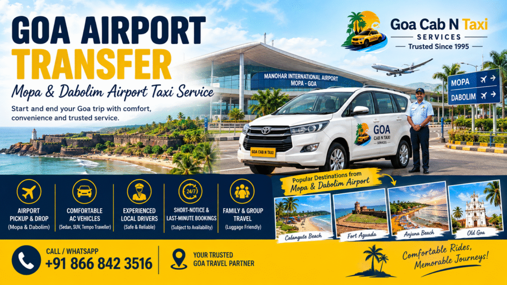 Goa Airport Transfer by Goa Cab N Taxi Service