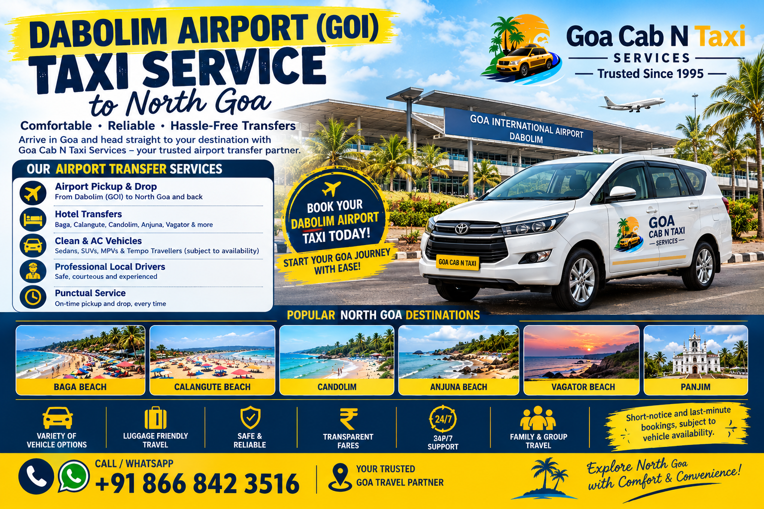 Dabolim Airport Taxi Service - Goa Cab N Taxi Service