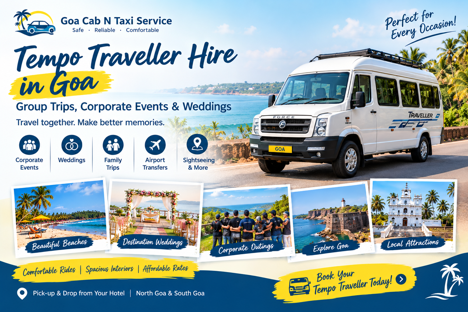 Tempo Traveller Hire in Goa for Weddings & Group Trips