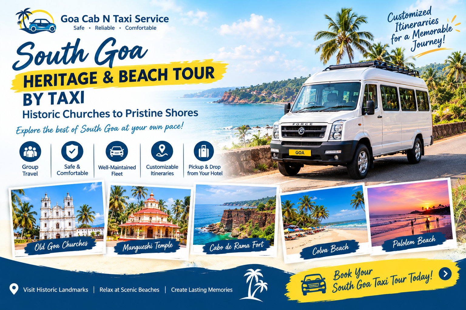 South Goa taxi tour by Goa Cab N Taxi Service